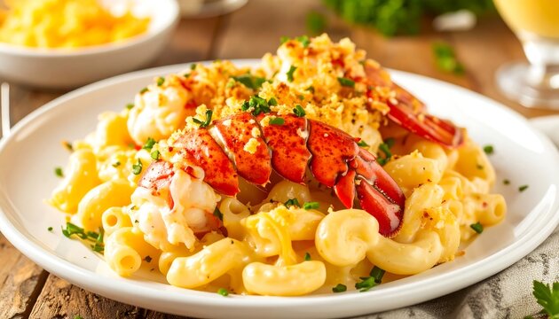 Creamy lobster mac and cheese dish