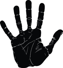 a black silhouette of an open human hand