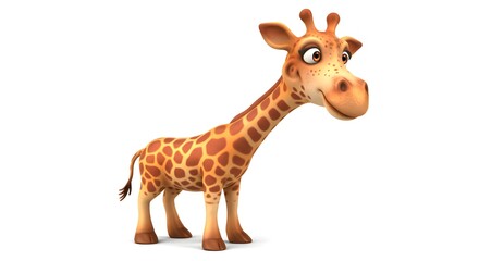 Obraz premium A charming animated giraffe with a cheerful expression. 