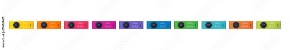 Poster vector infographics rectangle with 10 data templates. modern illustration can be used for workflow l
