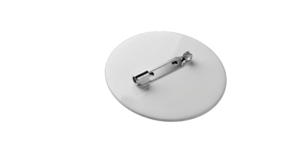 Blank White Button Badge with Metal Pin Back.