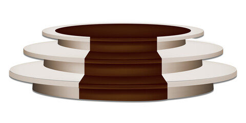 Three Tiered Round Display Podium with Steps