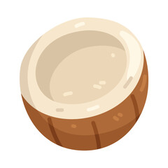 Illustration of Delicious Tropical Coconut Fruit