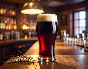 Dark beer in a pub