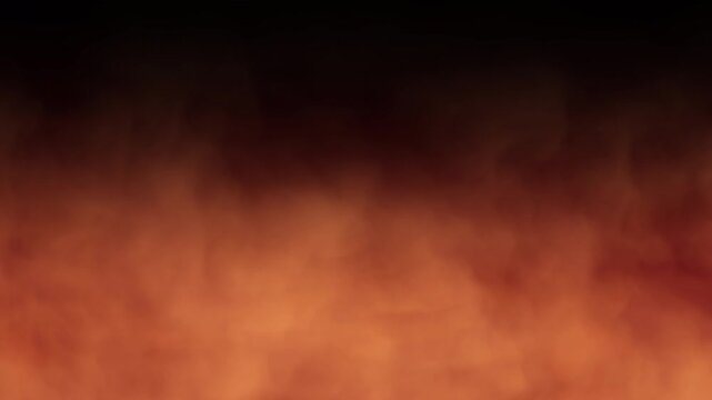 thick plumes of burning red orange fire flames and smoke animation isolated on a plain black background 4K