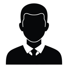 Professional silhouette man icon represents business person profile photo avatar symbol silhouette