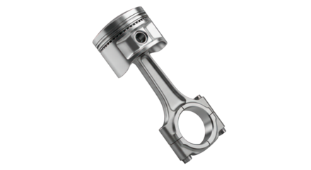 Shiny Metallic Piston and Connecting Rod Assembly for Internal Combustion Engine.