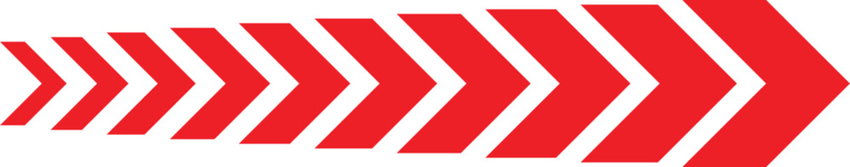 Dynamic Red Arrow Symbol Vector. Forward Motion, Speed, Progress and Direction Icon Design.