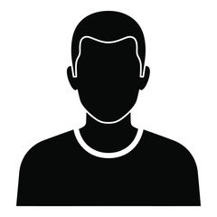Silhouette portrait of a man simple graphic representation for user profiles and avatars silhouette