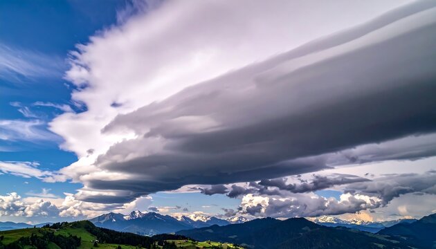 Dramatic clouds over mountains