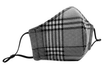 Plaid face mask isolated on transparent background