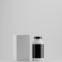 Supplement Bottle and Box Mockup
