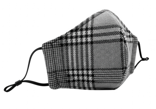 Plaid face mask isolated on transparent background