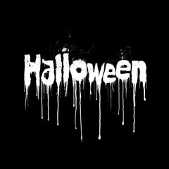 Bloody Dripping Halloween Typography Text Isolated on Solid Black Background for Design