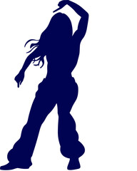 silhouette of a girl dancing