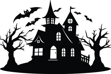 haunted house vector art