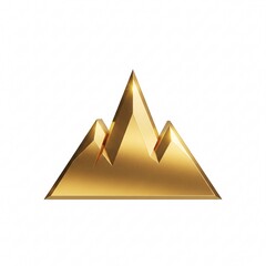 A golden mountain with a faceted relief surface,