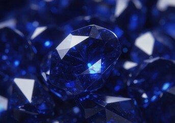 Elegant tanzanite crystal background, deep blue-violet gemstones with radiant facets, glowing light reflections creating a luxurious and mystical effect