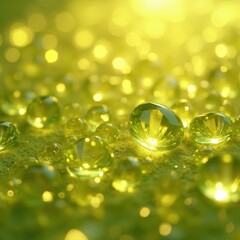 Elegant chrysoberyl crystal background with radiant yellow-green gemstones and sharp transparent facets