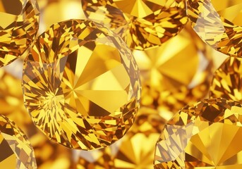 Luxurious citrine crystal background, golden yellow gemstones