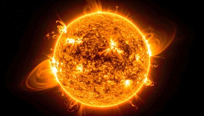 Fiery sun, cosmic energy