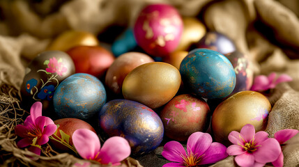 Fototapeta premium colorful easter eggs candy