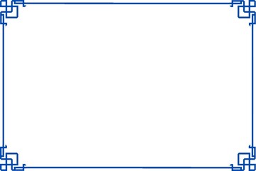 Simple Unique Frame, Border Frame, Photo Frame with White Background, Sharp Blue Frame, Unique Style Frame