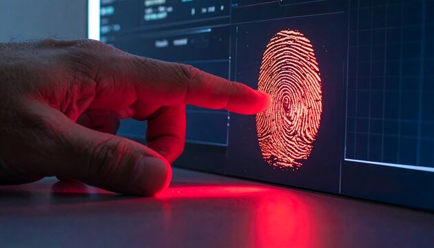 Finger scan on a computer screen