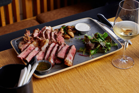 Medium-Rare Steak.