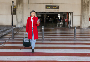 a businesswoman at the airport