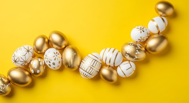 Golden Easter Eggs in a Winding Pattern.