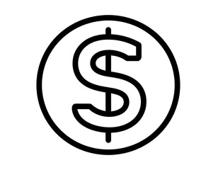 Obraz premium Simple black dollar sign icon
