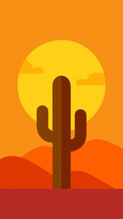 cactus at sunset