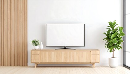 Minimalist living room with TV
