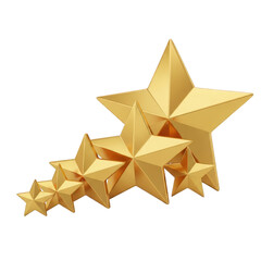 Obraz premium Golden Stars Rating Illustration on Transparent Background for Feedback, Reviews, and Excellence in Service, Products, and Performance Evaluation