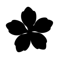 Vector art of black silhouette of a fivepetal flower
