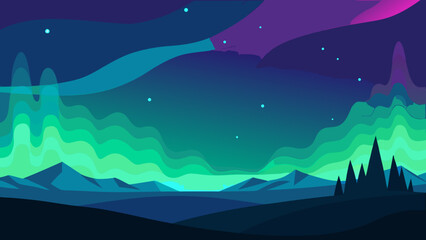 night landscape with stars