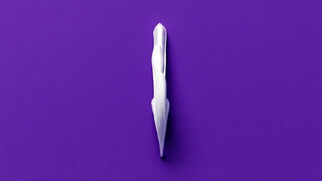 Ornate white decorative flourish, an elegant design element against a deep purple backdrop.