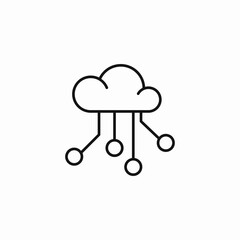cloud with circuitry icon icon sign vector