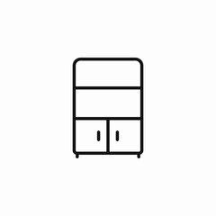 open shelf cabinet icon sign vector