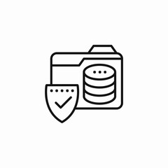 protected folder database icon sign vector