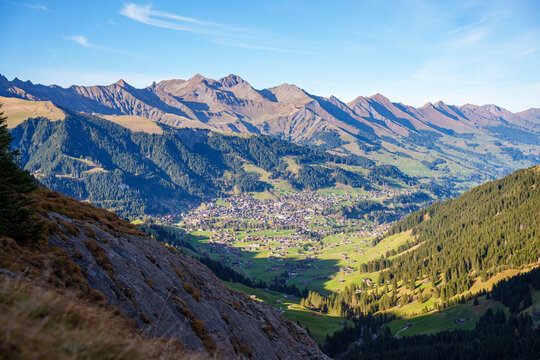 Adelboden village in the alps of Switzerland