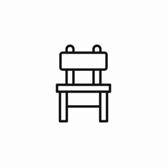 wooden dining chair icon sign vector