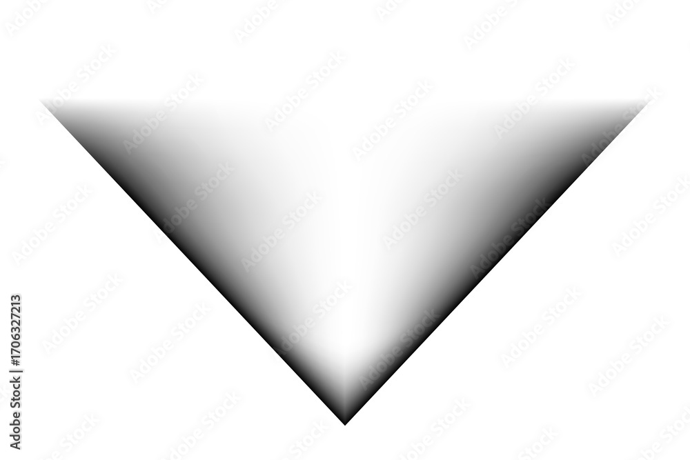 Poster transparent triangle gradient inverted geometric shape shadow black and white monochrome design isol