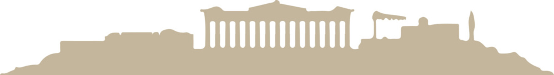 Athens skyline silhouette black color vector design on white background minimal city illustration