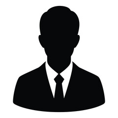 Professional male silhouette business suit icon for profile pictures and corporate branding silhouette