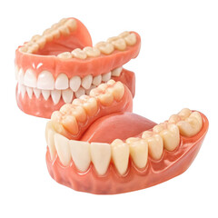 Fototapeta premium 3d realistic dentures dental prosthetic close up studio shot transparent background