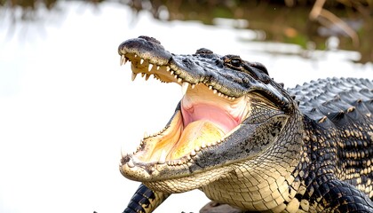 Obraz premium Croc with wide open mouth