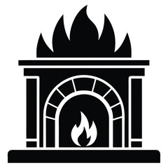 fireplace vector icon