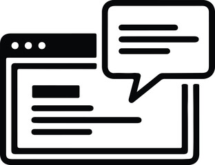 Illustrator Vector Browser window with chat bubble showing message silhouette